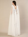 White Ruffle Maternity Maxi Party Gown Dress