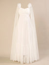 White Ruffle Maternity Maxi Party Gown Dress