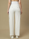 White Wide-leg Maternity Cargo Jeans