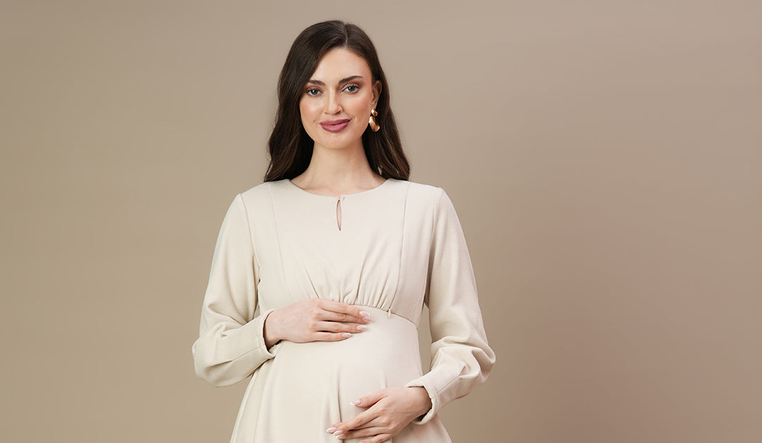 blue dress for baby girl Cream Cable Knit Maternity Sweater Dress  PinkBlush