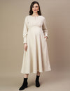 Winter Maternity Long Suede Dress