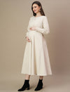 Winter Maternity Long Suede Dress