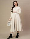 Winter Maternity Long Suede Dress
