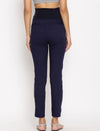 Stretchy Straight Maternity Dress Pants- Navy Blue