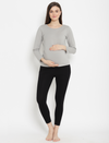 Maternity Cotton High-rise Leggings- Black