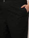 Women Plus Size Cotton Formal Pants- Black