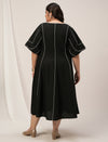 Women Plus Size Black Flare A-Line Dress