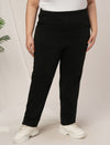 Women Plus Size Winter Fleece Leggings- Black
