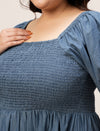 Women Plus Size Blue Denim Maxi Dress