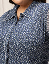 Plus Size Blue Polka Dot Maxi Dress
