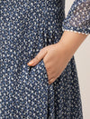 Plus Size Blue Polka Dot Maxi Dress