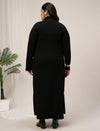 Plus Size Knit Bodycon Dress- Black