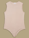 Women Plus Size Bodysuit Top- Beige