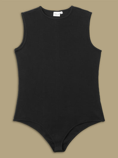 Women Plus Size Bodysuit Top- Black