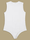 Women Plus Size Bodysuit Top- White