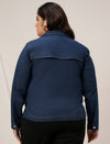 Women Plus Size Denim Jacket- Navy Blue