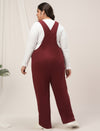 Women Plus Size Dungaree- Maroon