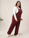 Women Plus Size Dungaree- Maroon