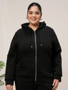 Women Plus Size Winter Matching Set- Black