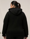 Women Plus Size Fleece Hoodie- Black