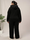 Women Plus Size Winter Matching Set- Black