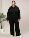 Women Plus Size Winter Matching Set- Black