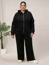 Women Plus Size Winter Matching Set- Black