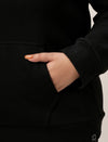 Women Plus Size Fleece Hoodie- Black
