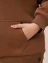 Women Plus Size Fleece Hoodie- Brown