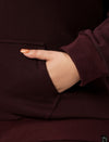 Women Plus Size Fleece Hoodie- Maroon