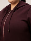 Women Plus Size Fleece Hoodie- Maroon