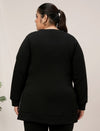 Women Plus Size Fleece Sweatshirt- Black