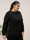Women Plus Size Fleece Sweatshirt- Black
