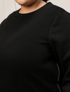 Women Plus Size Fleece Sweatshirt- Black
