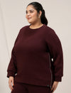 Women Plus Size Fleece Sweatshirt- Maroon