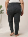 Women Plus Size High Rise Printed Leggings- Dark Grey