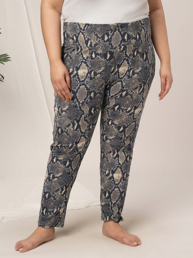 Women Plus Size High Rise Printed Leggings