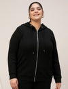 Women Plus Size Hoodie- Black
