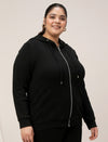 Women Plus Size Hoodie- Black