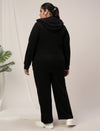 Women Plus Size Lounge Pajama Co-Ord Set- Black