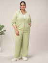 Women Plus Size Lounge Pajama Co-Ord Set- Light Green