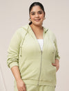 Women Plus Size Hoodie- Light Green