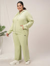 Women Plus Size Lounge Pajama Co-Ord Set- Light Green