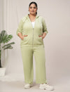 Women Plus Size Hoodie- Light Green