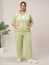 Women Plus Size Lounge Pajama Co-Ord Set- Light Green