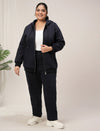 Women Plus Size Winter Co-Ord Set- Navy Blue