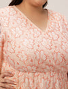 Plus Size Peach Lace Midi Dress