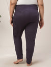 Women Plus Size High Rise Printed Leggings- Purple