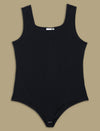 Women Plus Size Sleeveless Bodysuit- Black