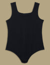 Women Plus Size Sleeveless Bodysuit- Black
